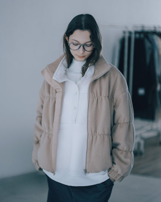 絨毛絎縫鋪棉外套(卡其)