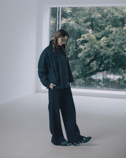 絨毛絎縫鋪棉外套(黑色)