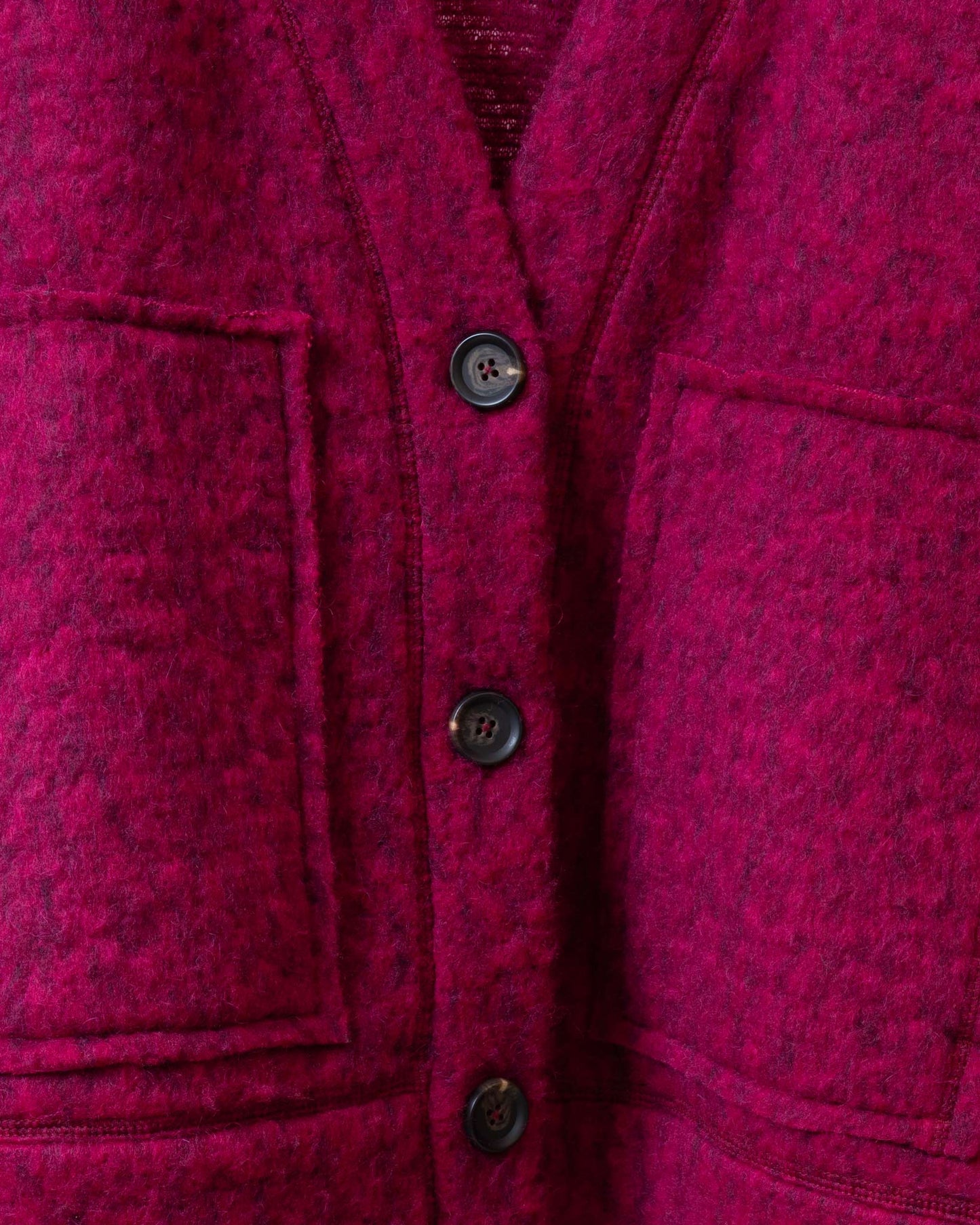 毛絨開襟外套(磚紅)