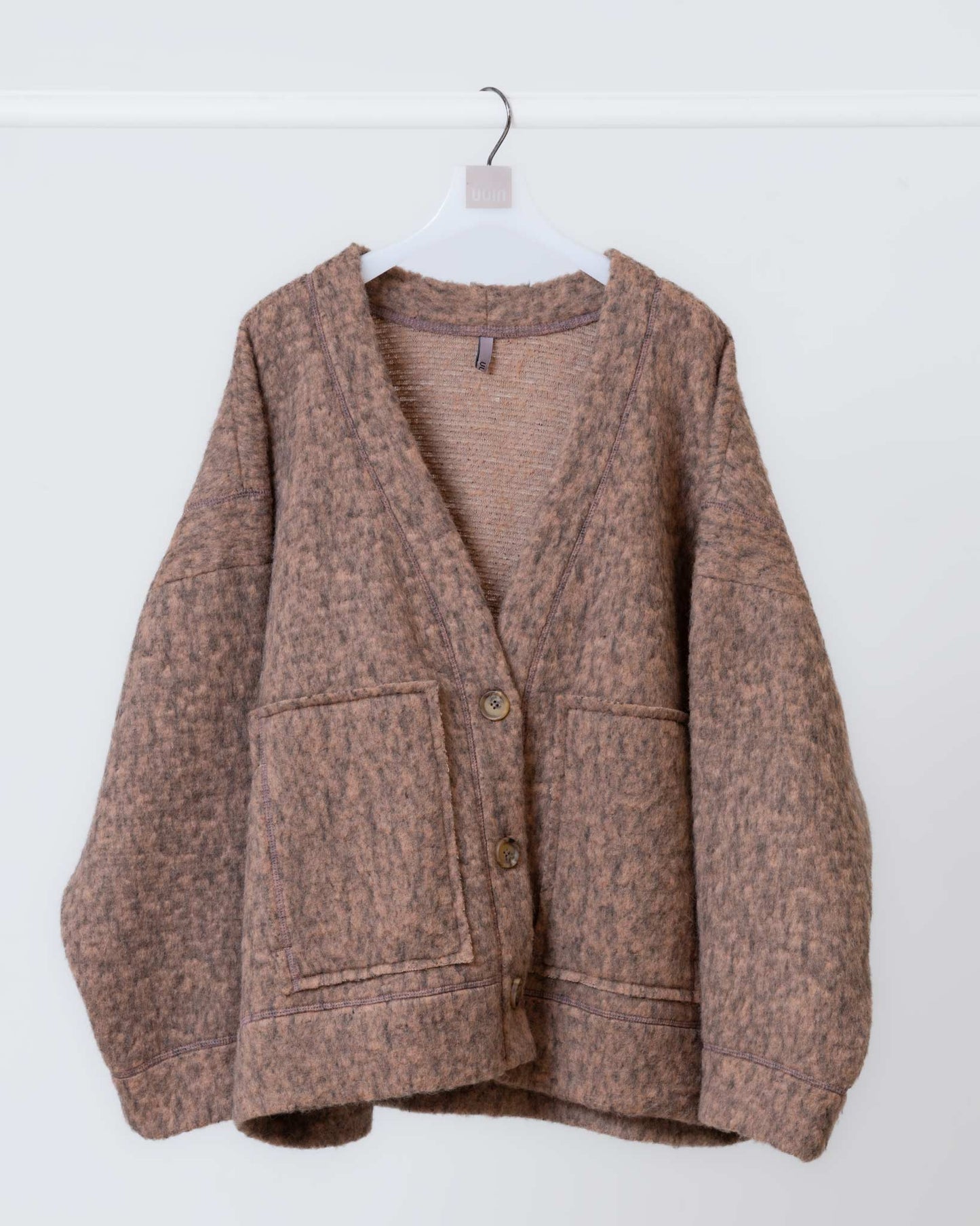 毛絨開襟外套(卡其)