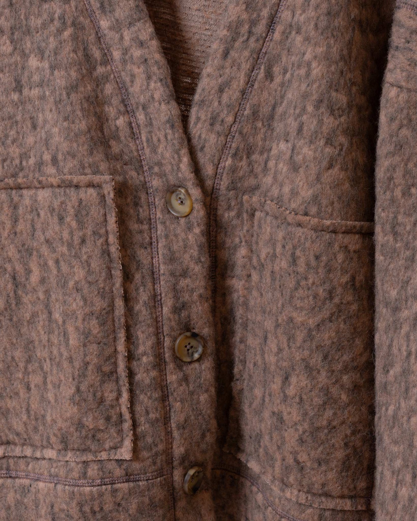 毛絨開襟外套(卡其)