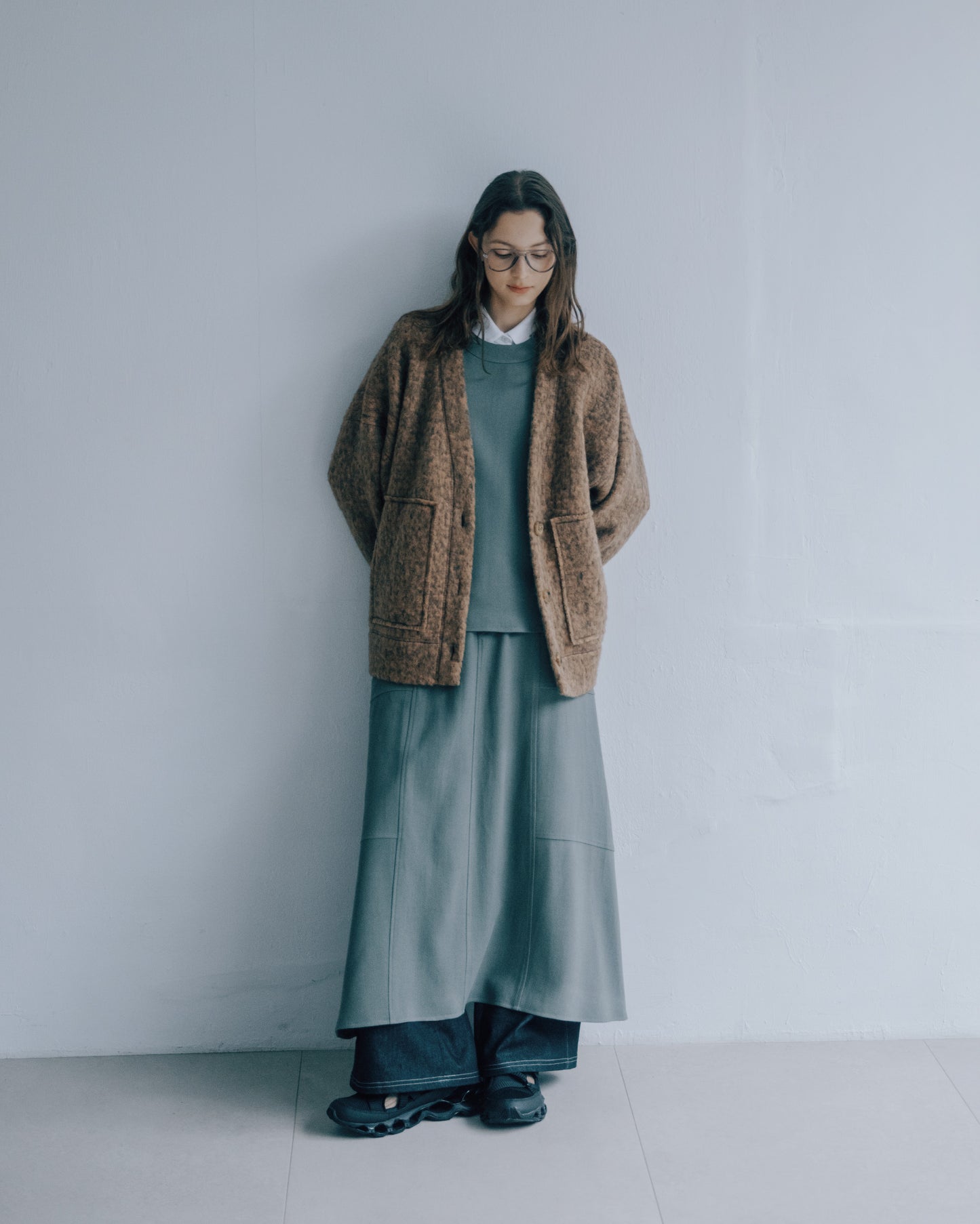 毛絨開襟外套(卡其)