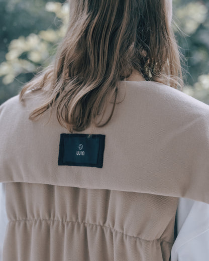 羊毛混紡鋪棉背心(卡其)