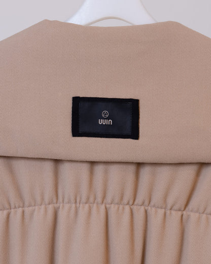 羊毛混紡鋪棉背心(卡其)