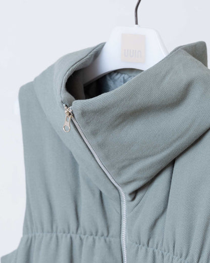 羊毛混紡鋪棉背心(綠色)