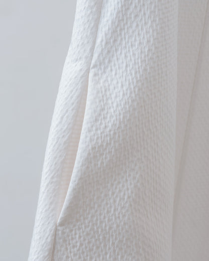 Double-sided textured A-line dress (white) 
