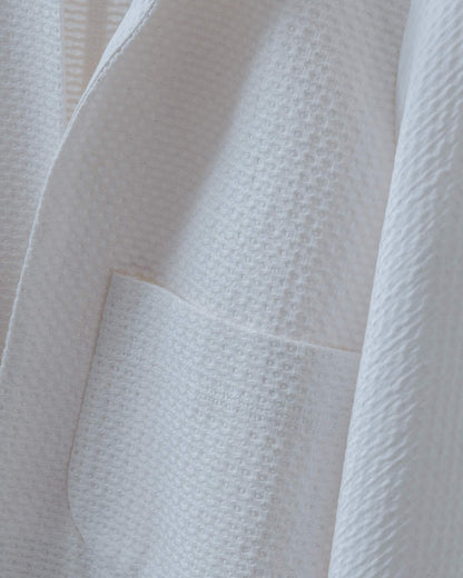 Pure white textured short cardigan jacket 