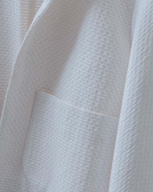 Pure white textured short cardigan jacket 