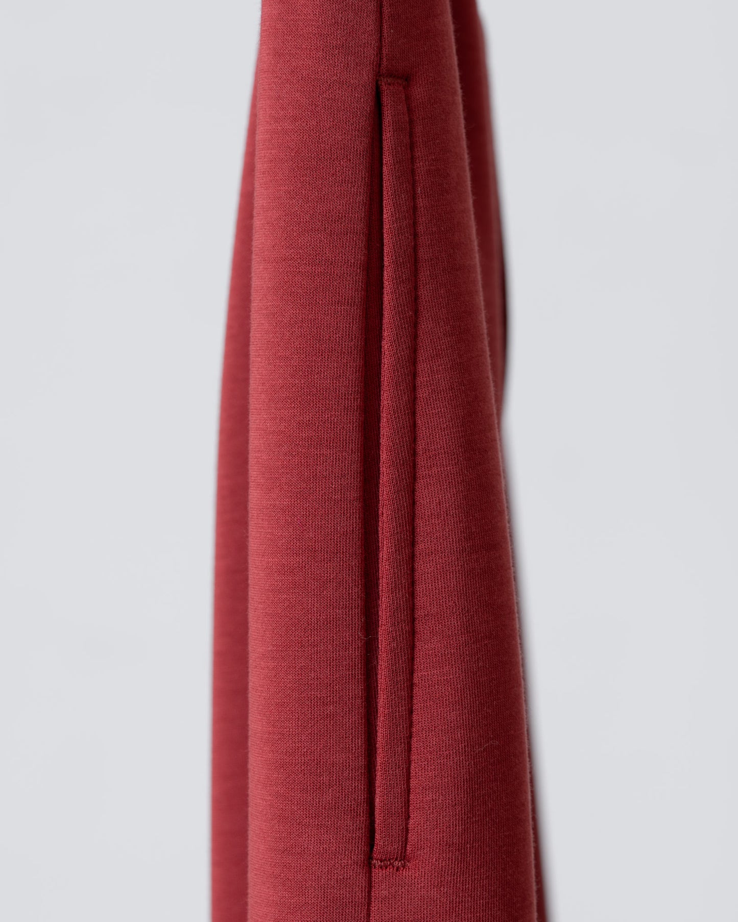 立體剪接休閒寬褲(磚紅)