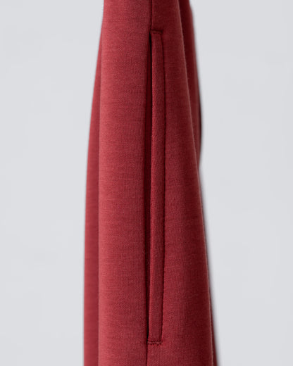 立體剪接休閒寬褲(磚紅)