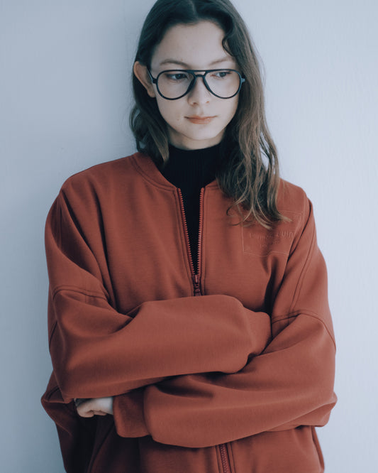 立體剪裁休閒外套(磚紅)