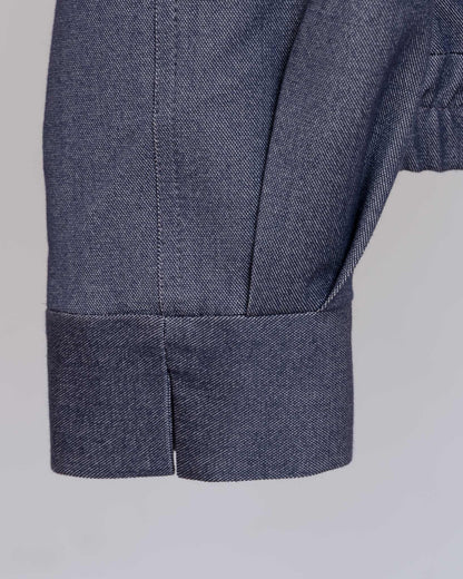 蓋袋翻領短版外套(黑咖)