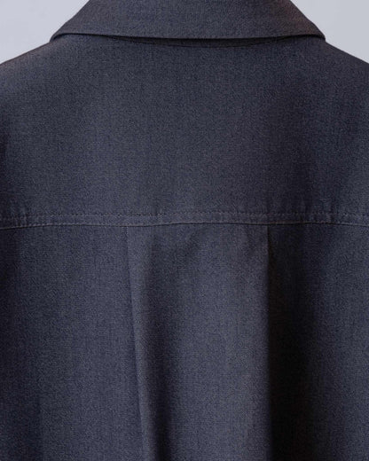 蓋袋翻領短版外套(黑咖)