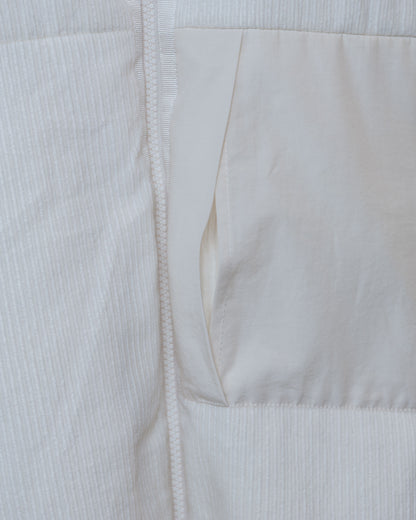 立領燈芯絨鋪棉背心(白色)