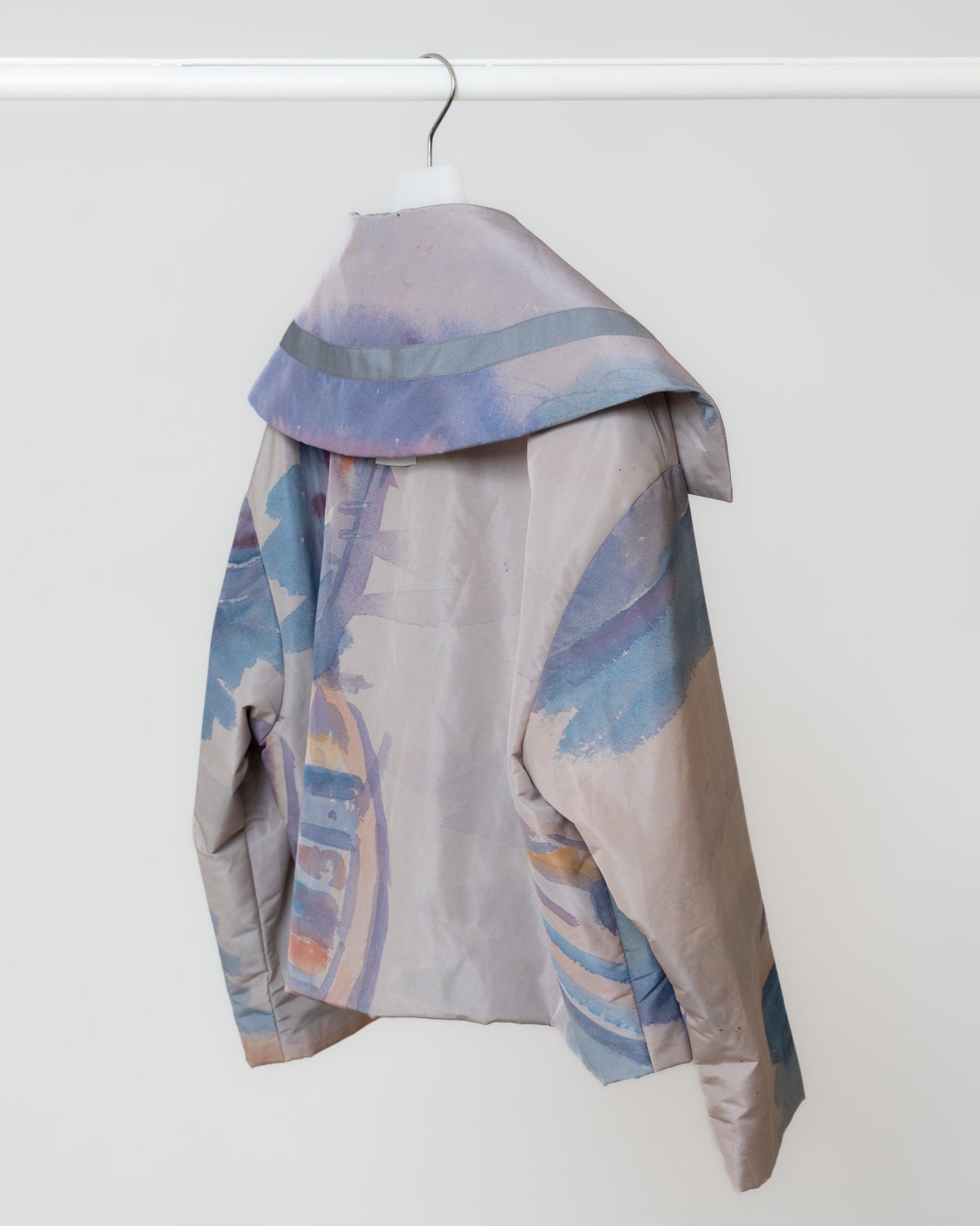 印花水手領短版鋪棉外套