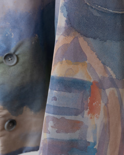 印花水手領短版鋪棉外套