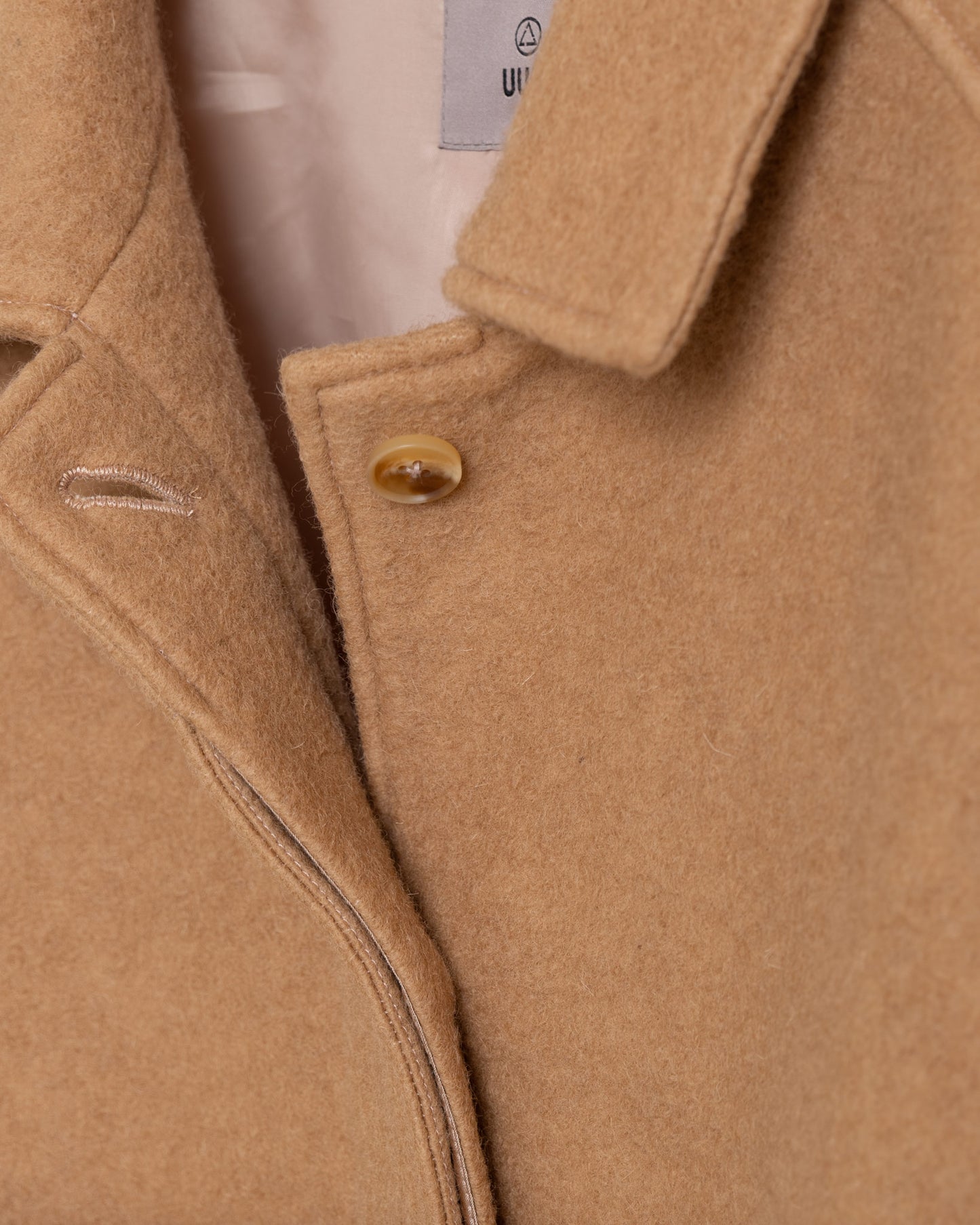 落肩長版毛呢大衣(卡其)