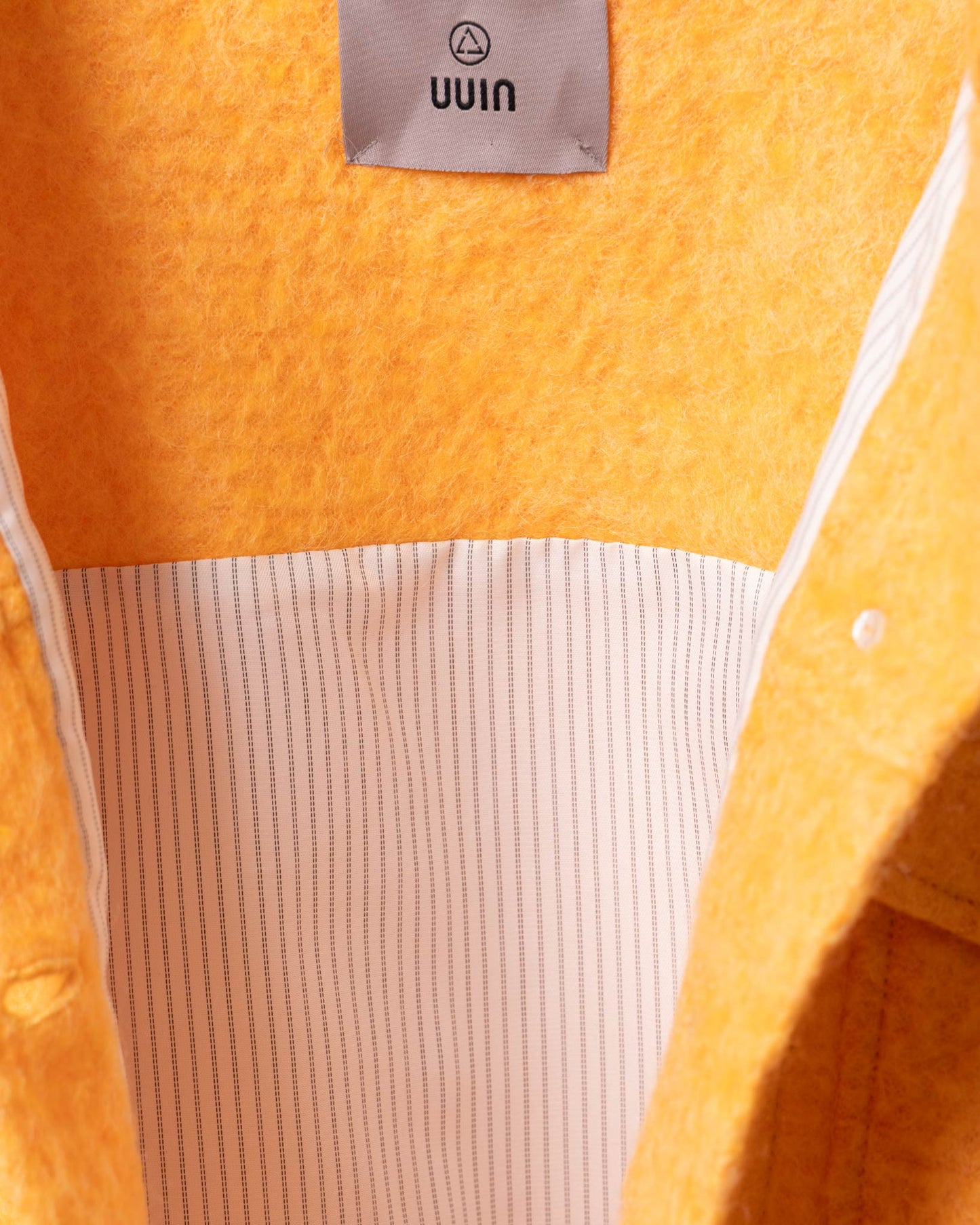 毛呢亮橘翻領羊毛大衣