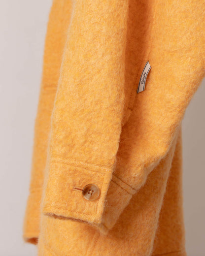 毛呢亮橘翻領羊毛大衣