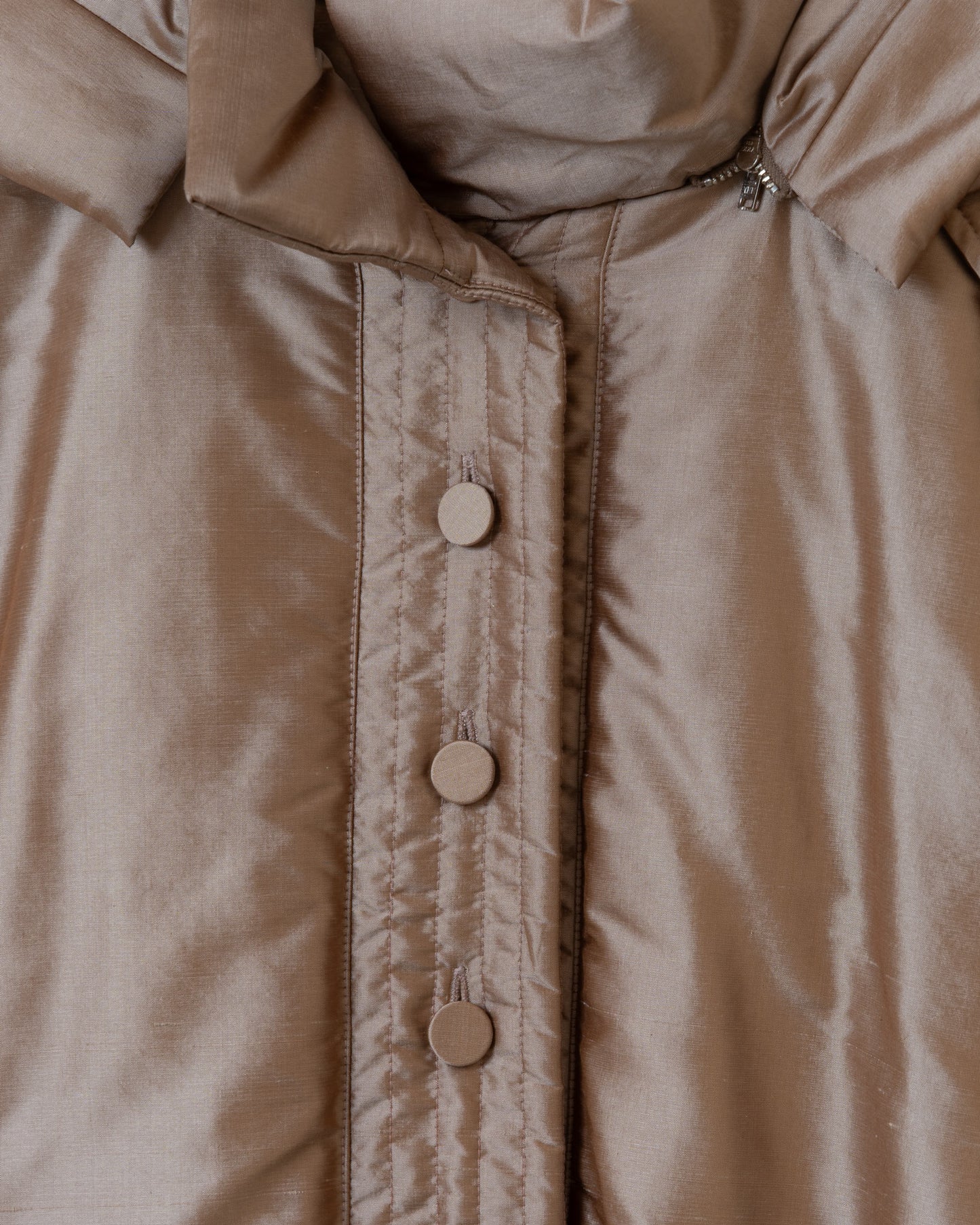 連帽絲質羽絨外套(金色)