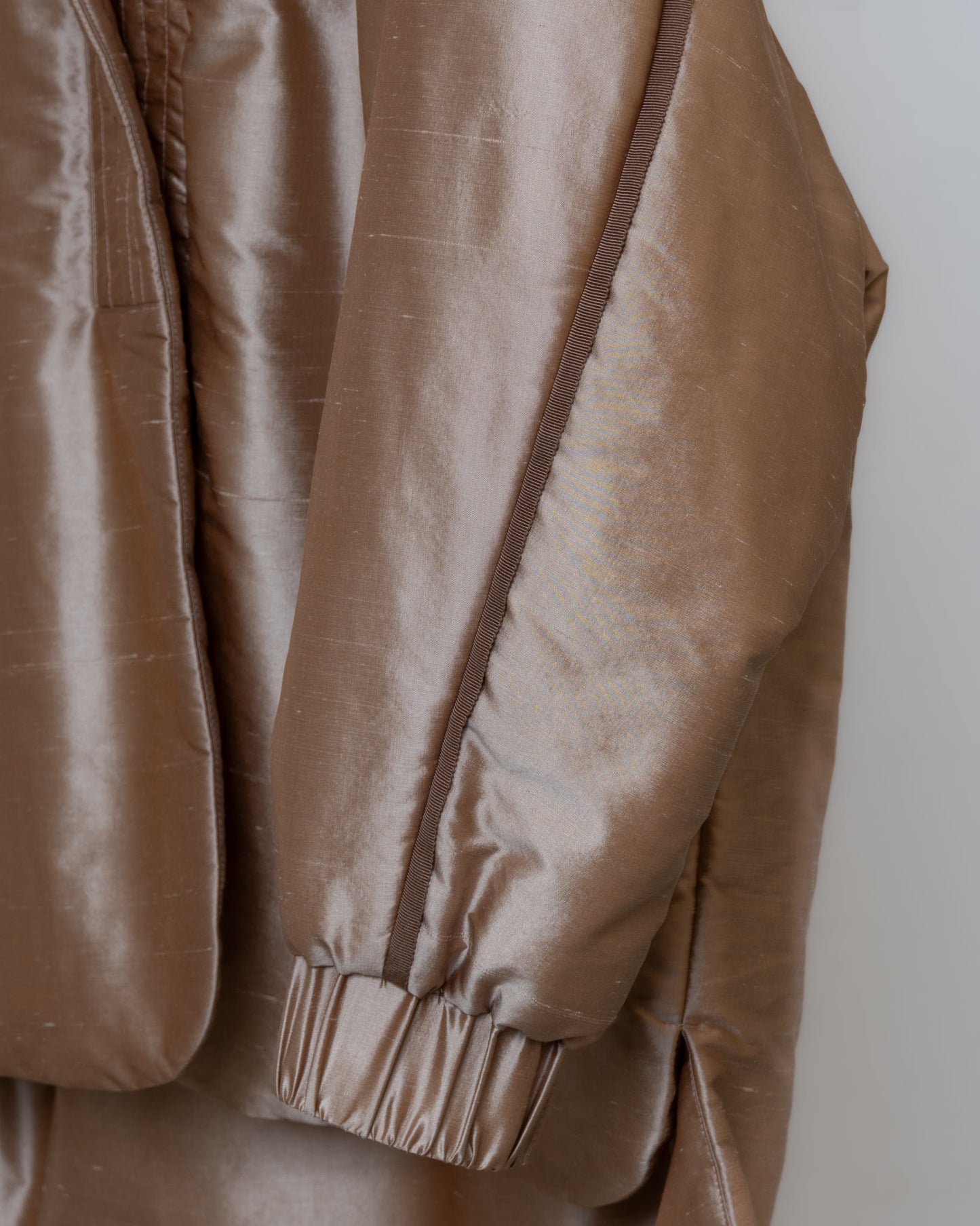 連帽絲質羽絨外套(金色)