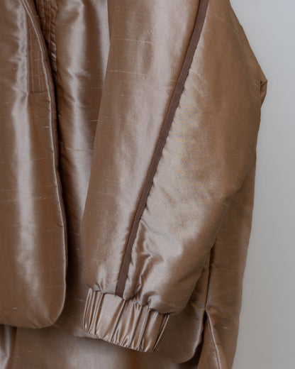 連帽絲質羽絨外套(金色)