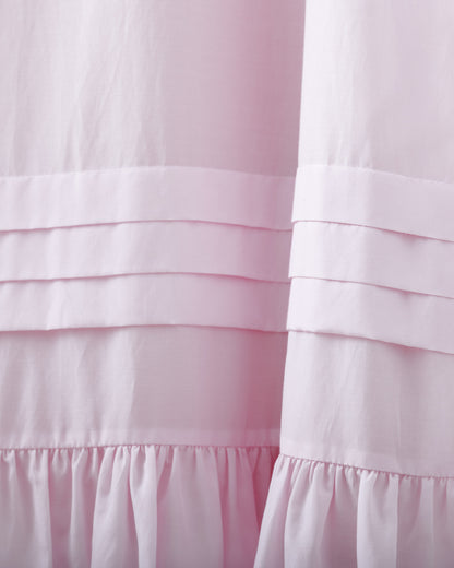Layered Pleated Loose Long Dress (Pink) 