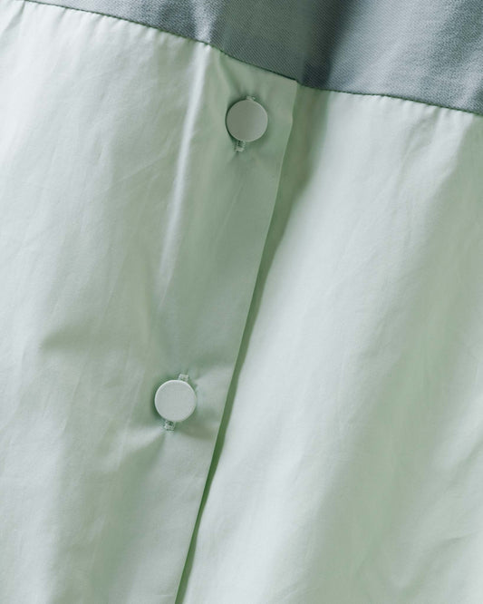 Two-color stitching fishtail dress (light green) 