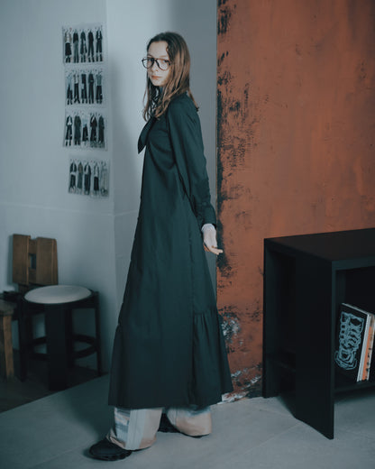 水兵領結魚尾長洋裝(深綠)