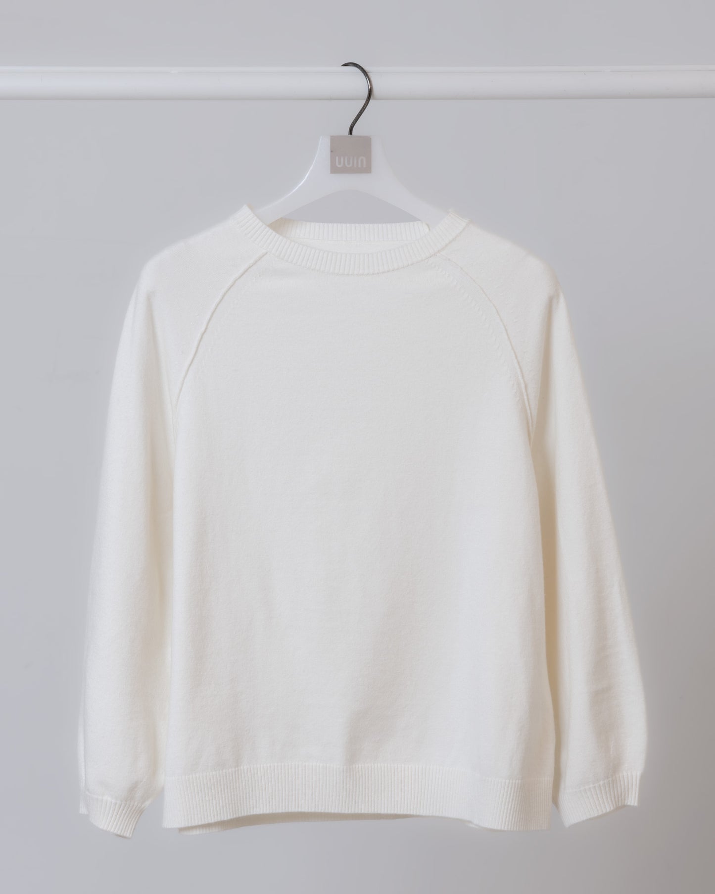 拉克蘭袖圓領上衣(米白)