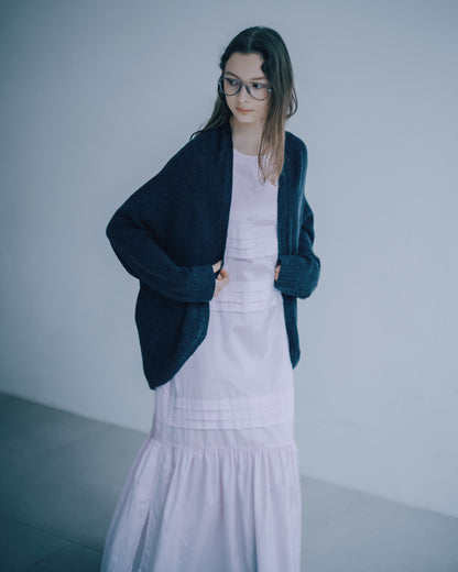 無釦開襟針織外套(鐵灰)