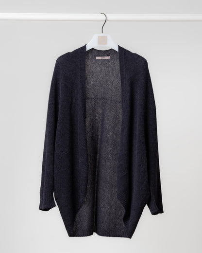 無釦開襟針織外套(鐵灰)