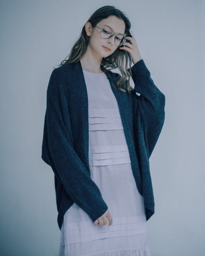 無釦開襟針織外套(鐵灰)