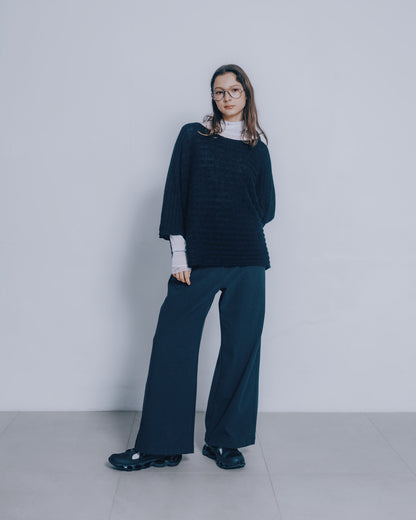 彈性修身千鳥細格寬褲