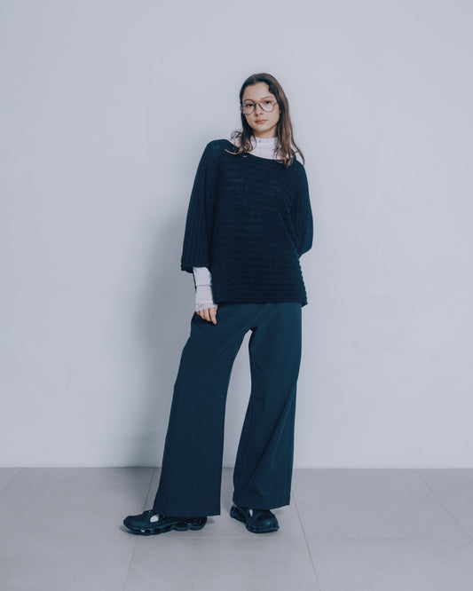 彈性修身千鳥細格寬褲