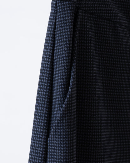 彈性修身千鳥細格寬褲