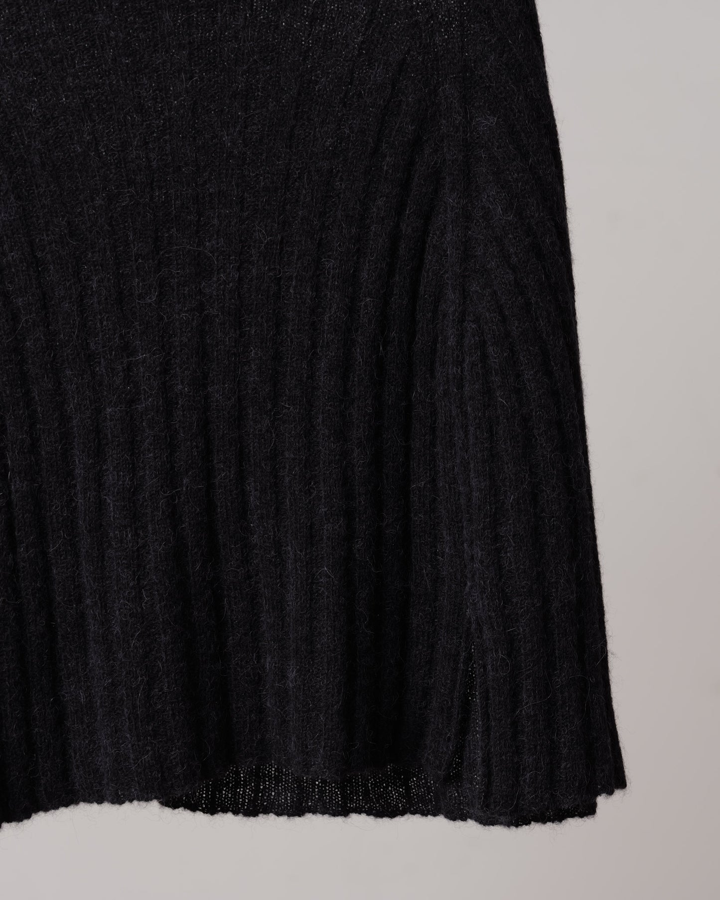 高領寬鬆針織斗篷(黑色)