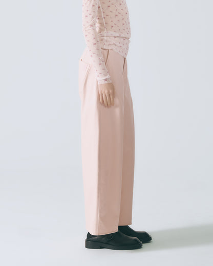 立體剪裁錐形褲(淺粉)