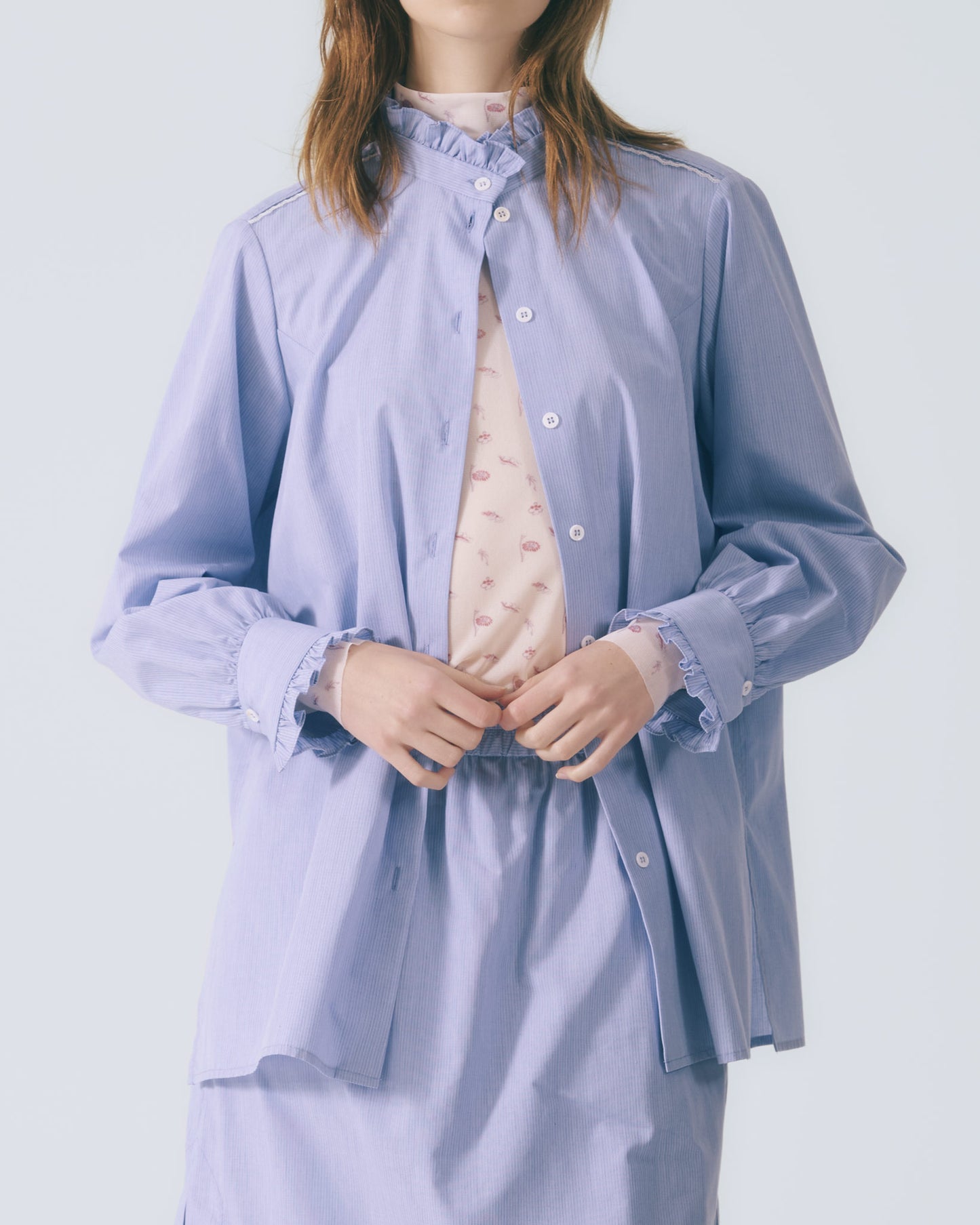 細條裙片直筒褲