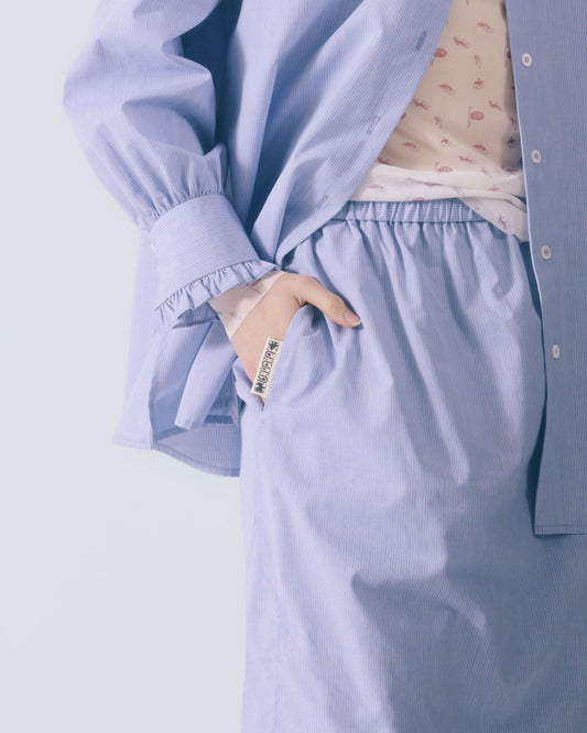 細條裙片直筒褲