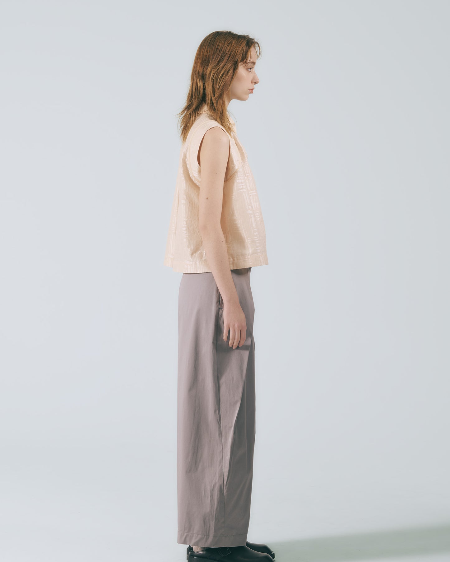 無袖襯衫領背心 (復古黃)