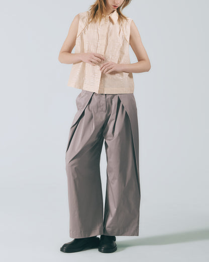 無袖襯衫領背心 (復古黃)