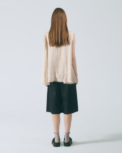 寬擺圓領無袖上衣 (粉豹)