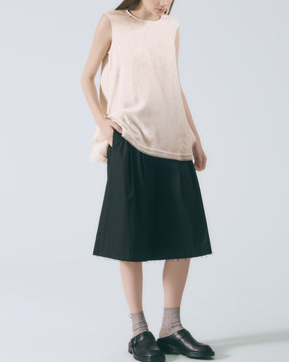 寬擺圓領無袖上衣 (粉豹)