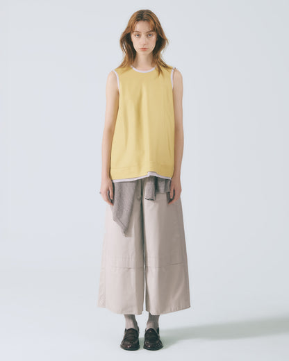 解構拼接無袖上衣 (亮黃)