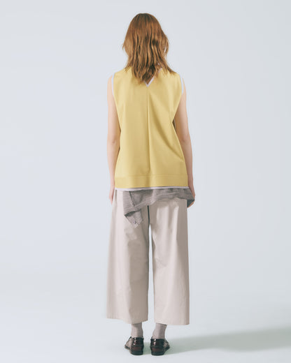 解構拼接無袖上衣 (亮黃)