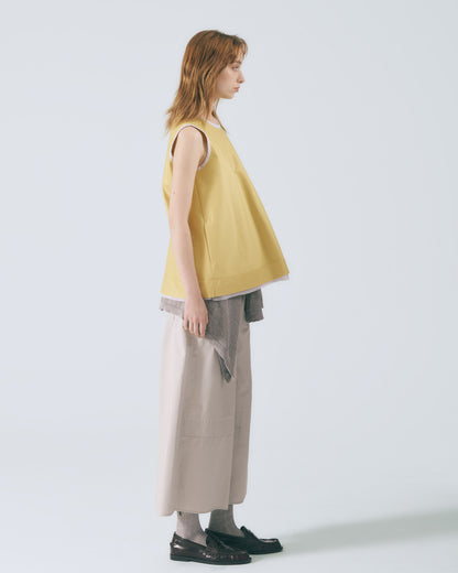 解構拼接無袖上衣 (亮黃)