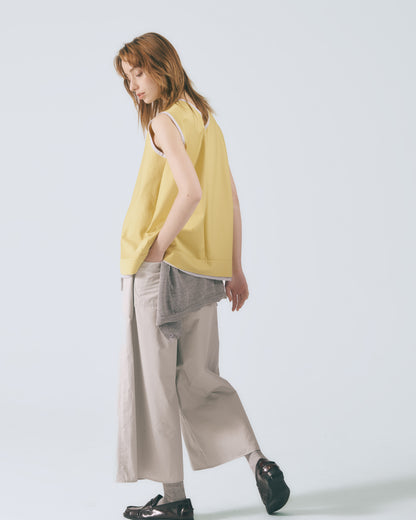 解構拼接無袖上衣 (亮黃)