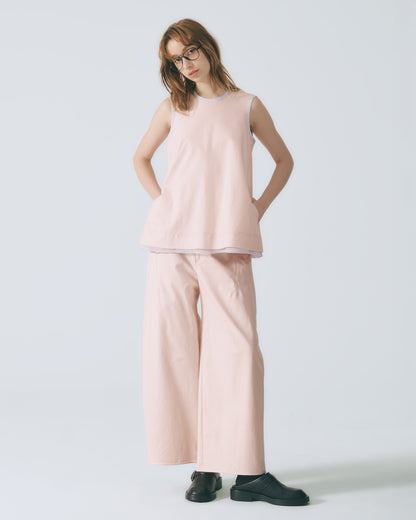 立體剪裁錐形褲(淺粉)