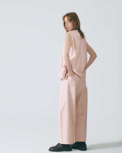 解構拼接無袖上衣 (淺粉)
